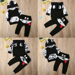 Cartoon Eye Pants Outfit Set