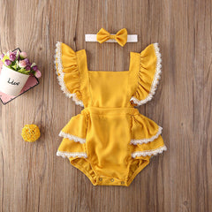 Newborn Lace Puff Sleeve Bodysuit