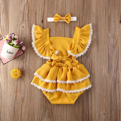 Newborn Lace Puff Sleeve Bodysuit