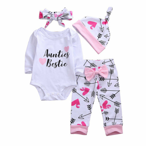 "Aunties Bestie" Newborn Infant Baby Girls Outfits