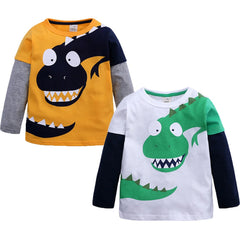 Dinosaur Patchwork Long Sleeve Shirt