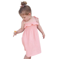 Casual Solid Sleeveless Baby Dress