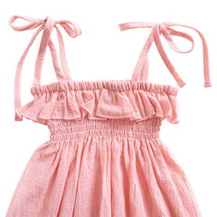 Casual Solid Sleeveless Baby Dress