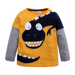 Dinosaur Patchwork Long Sleeve Shirt