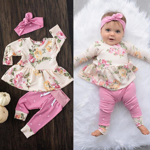 Floral Long Sleeve Baby Girl Set