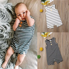 Pudcoco Cotton Striped Jumpsuit