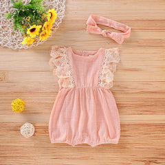 Lace Ruffled Romper Bodysuit