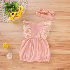 Lace Ruffled Romper Bodysuit